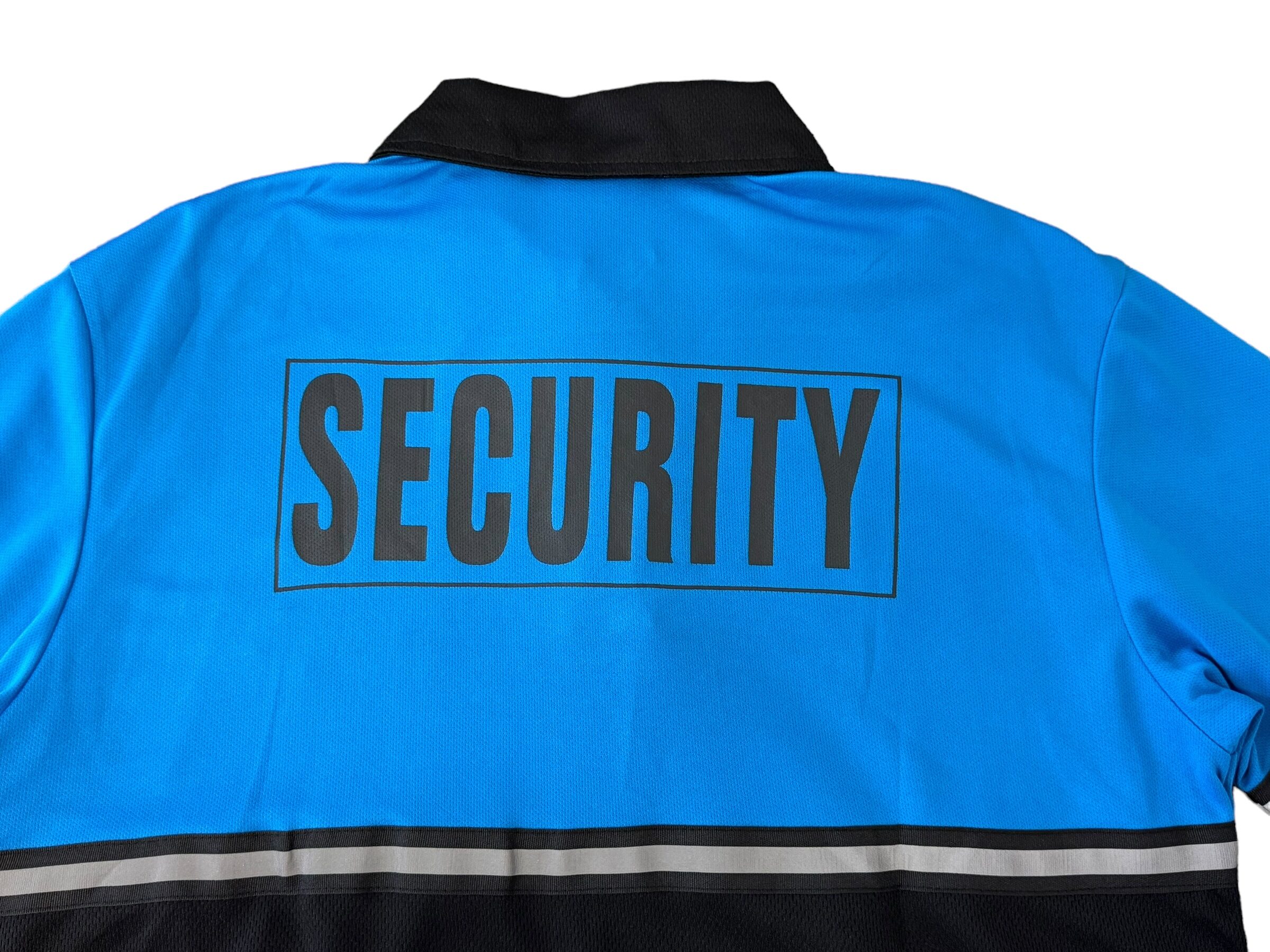 Blueblack Two Tone Security Bike Patrol Polo Shirt, Security Id Frontback – Short Sleeve