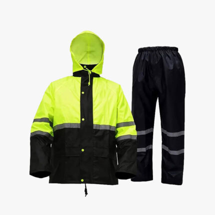 Rain Suit, High Visibility Reflective Safety Jacket, Lightweight Rain Gear, Waterproof Rain Jacket With Pants